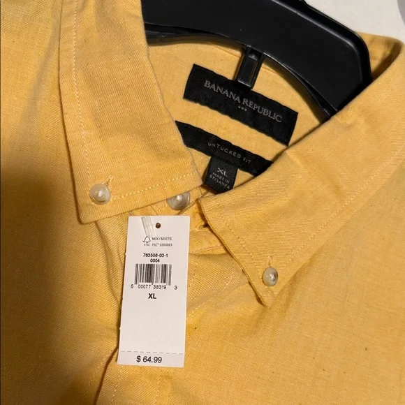 Banana Republic Yellow Men's Shirt - Picture 2 of 3